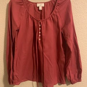Ann Taylor Loft Mauve Boat Neck Long Sleeved Blouse, NWOT, size S